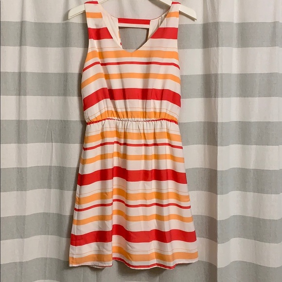 orange and white striped dress